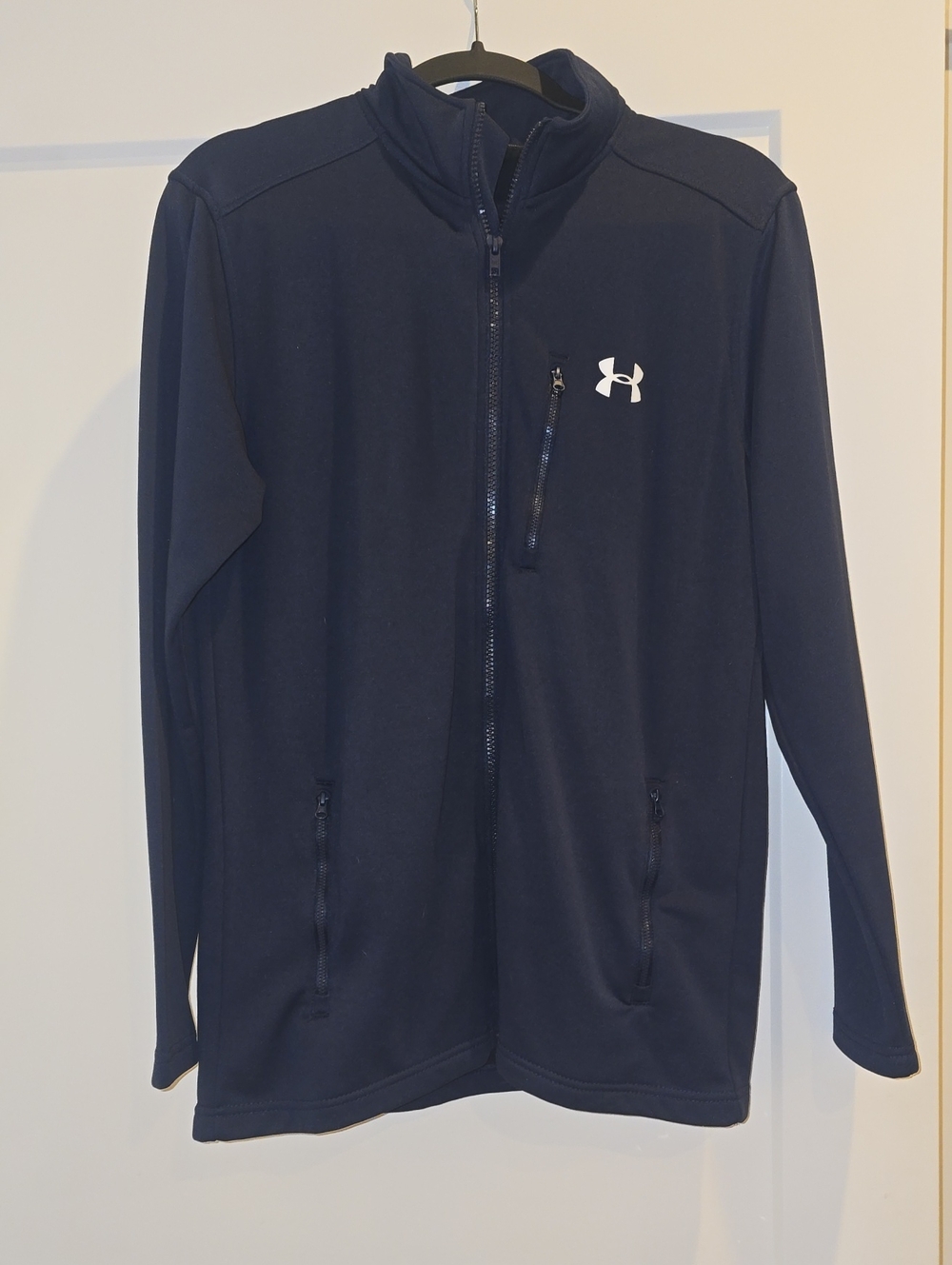 Under Armour Navy Blue Full-Zip Performance Jacket with Chest Logo